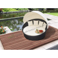 Outdoor Garten Sunbed mit Zelt PE Rattan Sunbed